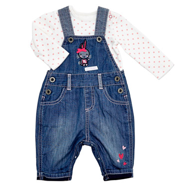 Denim Bunny Dungaree Set